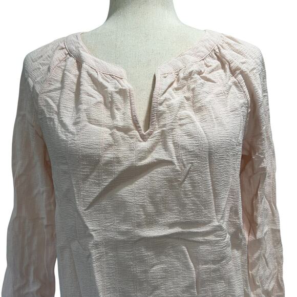 Cynthia Rowley Women's Top Size Large Blush Pink Cotton Blouse Shirt Boho Preppy - Picture 3 of 10